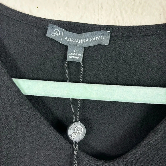 NWT Adrianna Papell V Neck Double Flutter Sleeve Dress sz S - Picture 9 of 14